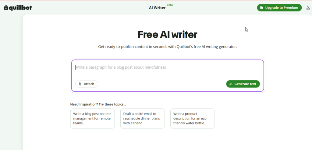 QuillBot AI Writer