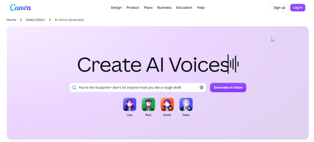 Canva AI Voice Presentations designs