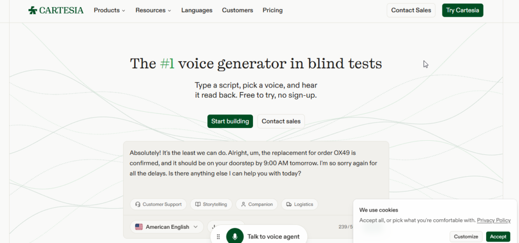 Cartesia Real time AI voice & developers