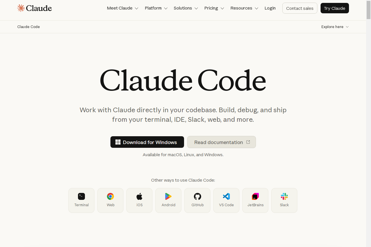 Claude Code Terminal-based AI coding