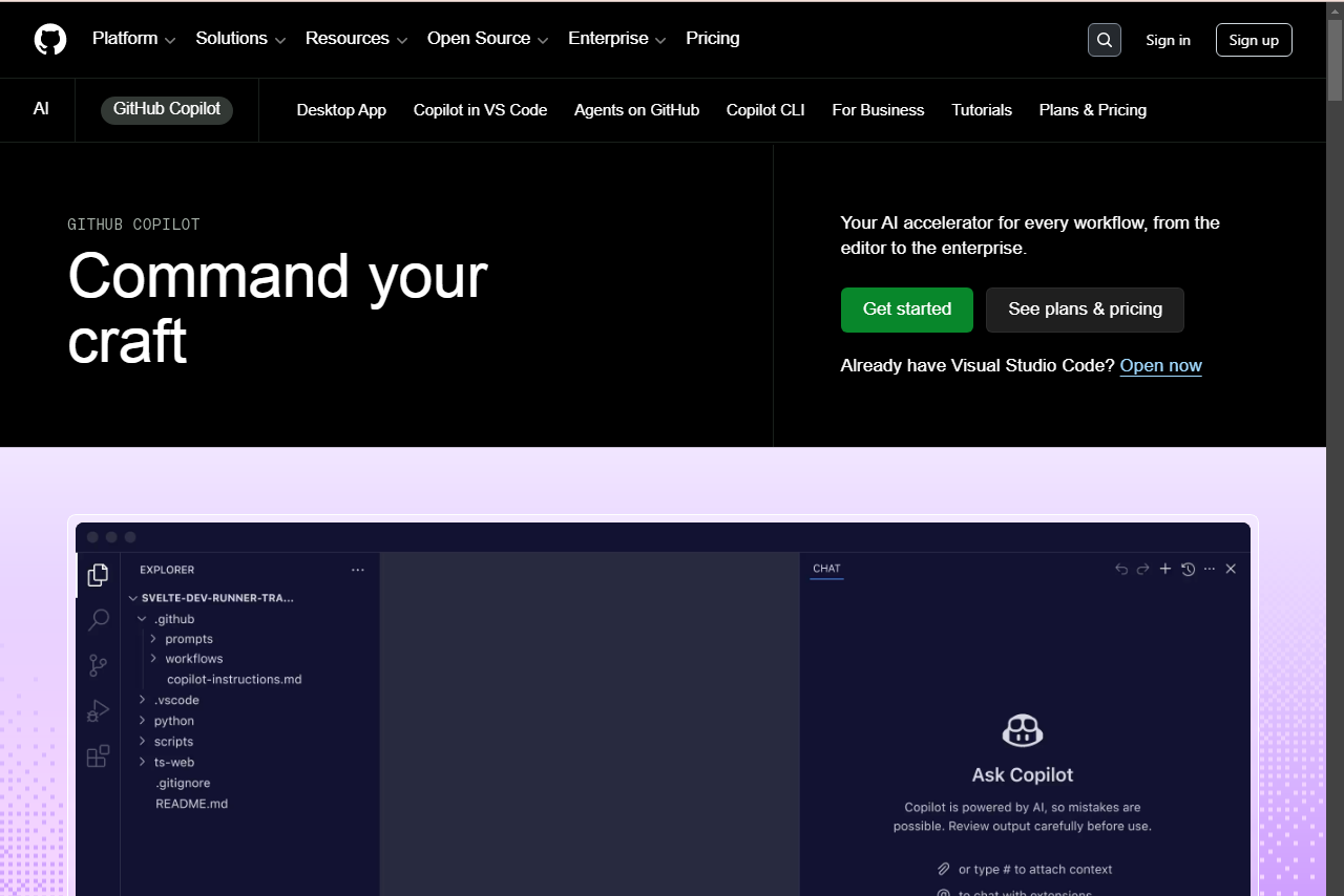 GitHub Copilot Overall AI coding assistant