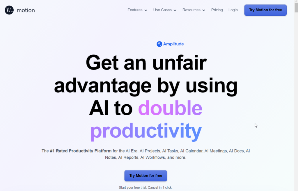 Motion AI scheduling