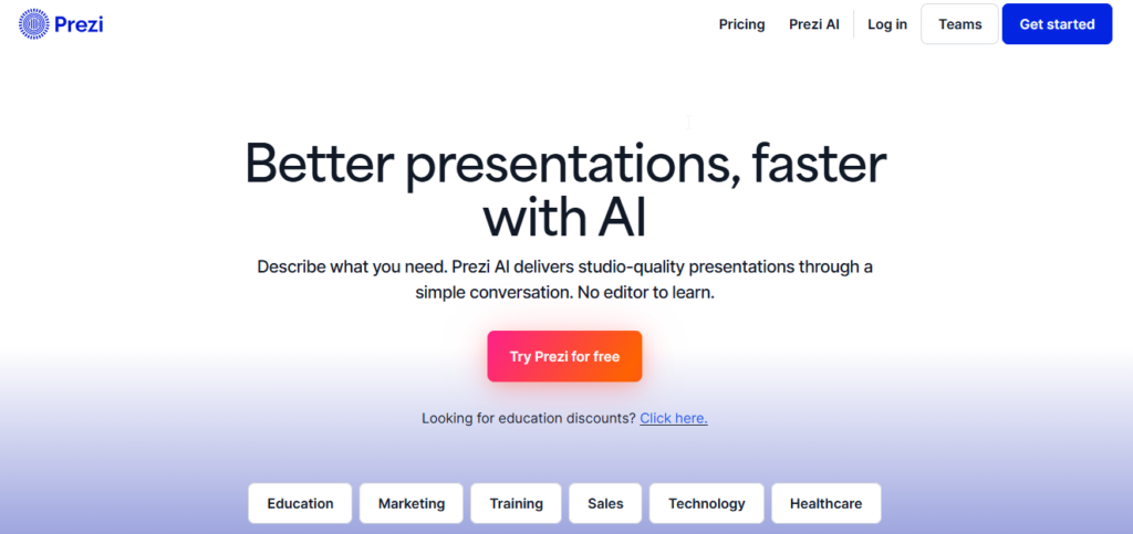 Prezi AI Dynamic presentations
