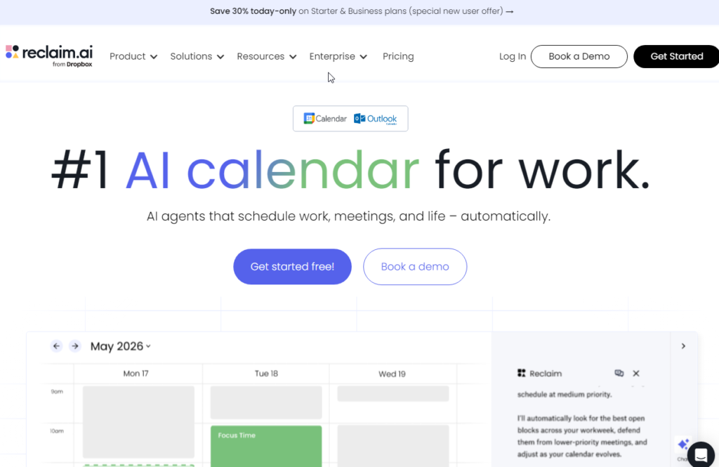 Reclaim AI Calendar optimization
