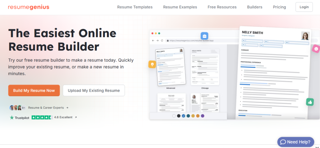 Resume Genius Guided Content Suggestions