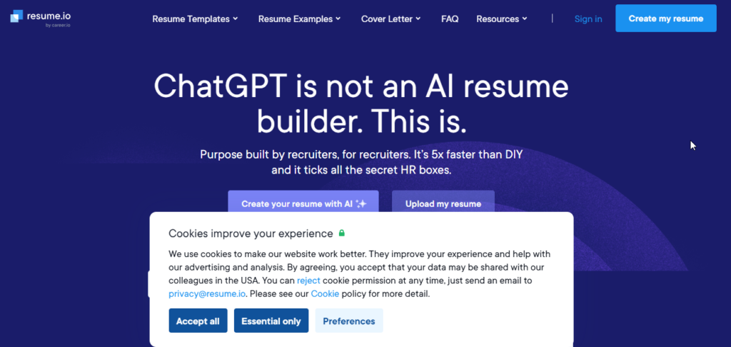 Resume io Rapid Template Creation