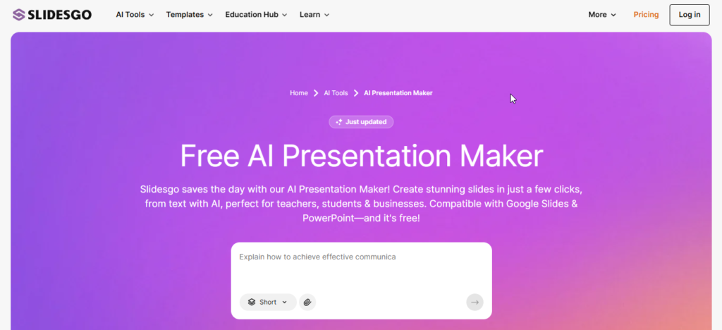 Slidesgo AI Students teachers