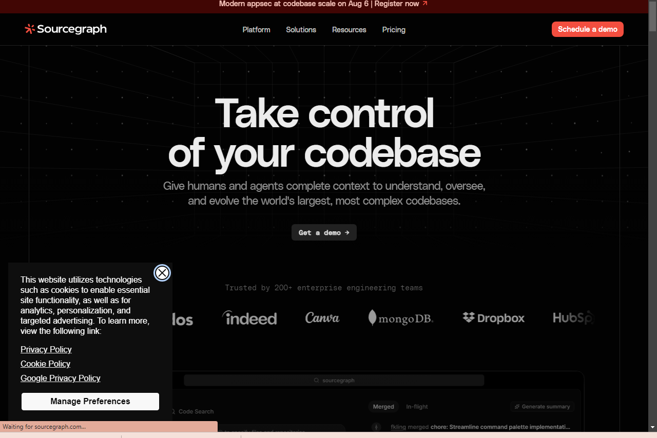 Sourcegraph Cody Large codebase navigation