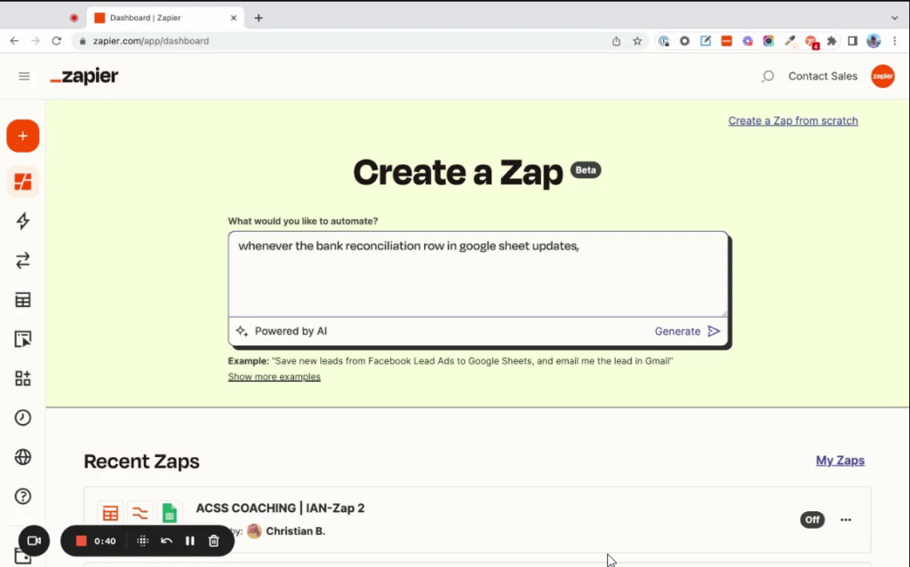 Zapier AI Workflow automation