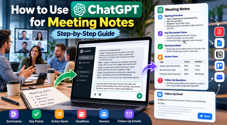 How to Use ChatGpt for Meeting Notes Full Guide