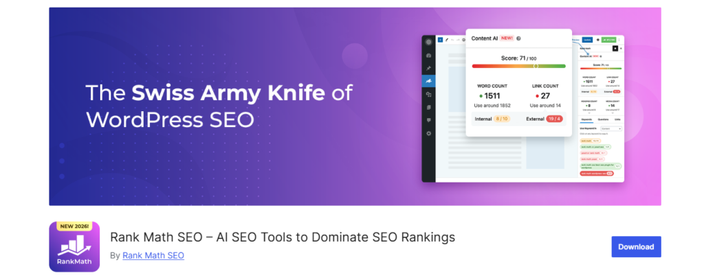 Rank Math WordPress SEO AI
